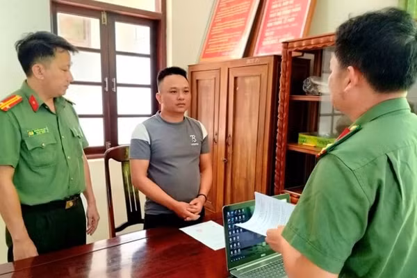Võ Quốc Toại tại cơ quan Công an. (Ảnh: Công an tỉnh Đắk Lắk cung cấp)