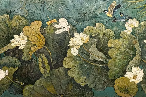 Đỗ Đức Khải, Vào hạ, sơn mài, 90x180cm, 2024.