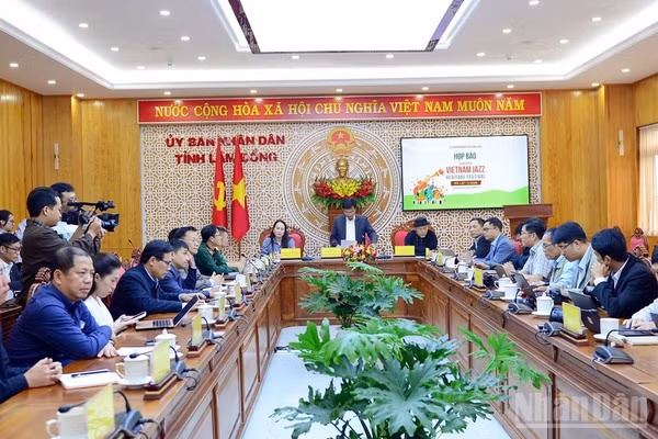 Quang cảnh họp báo công bố Lễ hội nhạc Jazz Việt Nam-Vietnam Jazz Heritage Festival 2026 tại Đà Lạt. (Ảnh: BẢO VĂN)