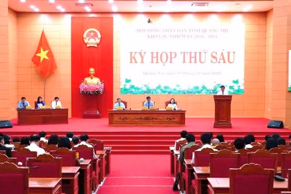 Kỳ họp thứ 6 Hội đồng nhân dân tỉnh Quảng Trị khóa IX, nhiệm kỳ 2026-2031 (Ảnh: HG)