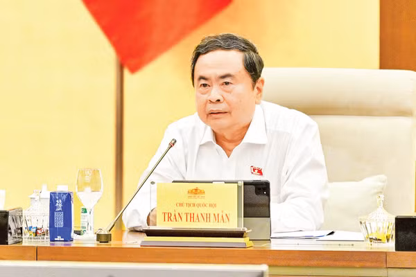 Chủ tịch Quốc hội Trần Thanh Mẫn phát biểu tại Phiên họp thứ 5 của Ủy ban Thường vụ Quốc hội. (Ảnh: THỦY NGUYÊN)
