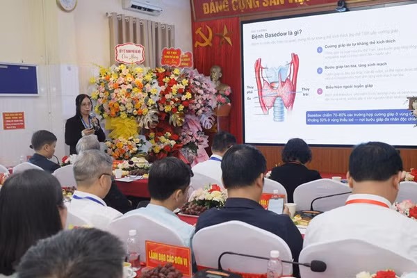 Các chuyên gia đến trao đổi, thảo luận, cập nhật kiến thức mới trong chẩn đoán, điều trị bệnh đái tháo đường. (Ảnh: THẮNG ĐẠT)