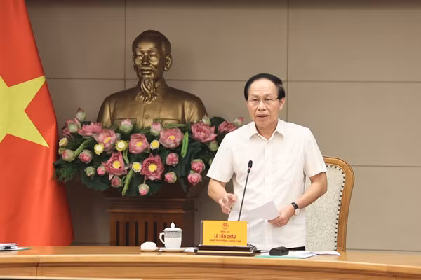 Phó Thủ tướng Lê Tiến Châu chủ trì cuộc họp. (Ảnh: chinhphu.vn)