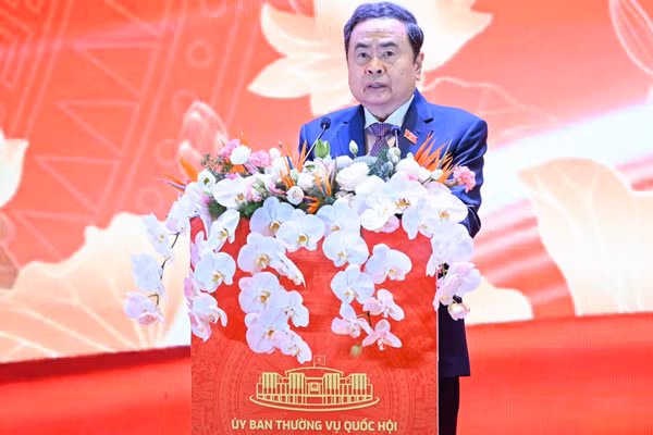 Chủ tịch Quốc hội Trần Thanh Mẫn phát biểu khai mạc hội nghị.