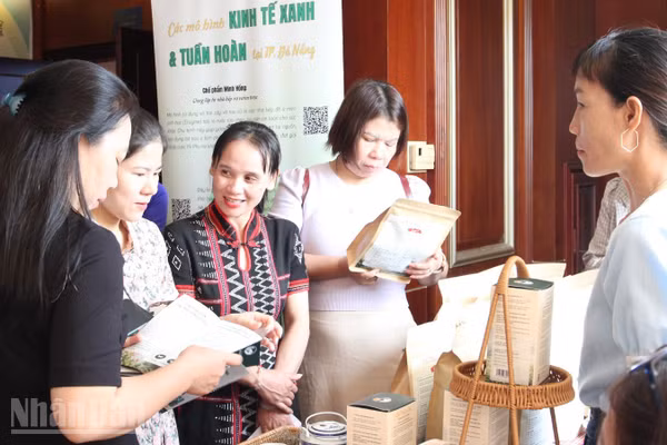 Đại biểu tìm hiểu các mô hình kinh tế xanh và tuần hoàn tại Đà Nẵng. (Ảnh: THANH TÂM)