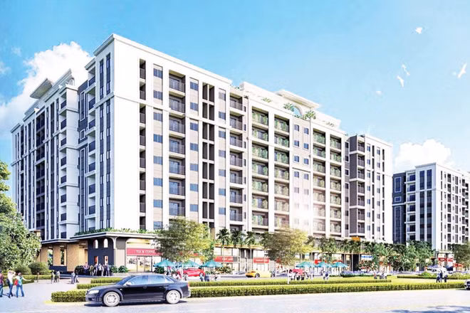 Phối cảnh Dự án nhà ở xã hội khu Lâm Viên, phường Cam Đường. (Ảnh Đinh Vinh)