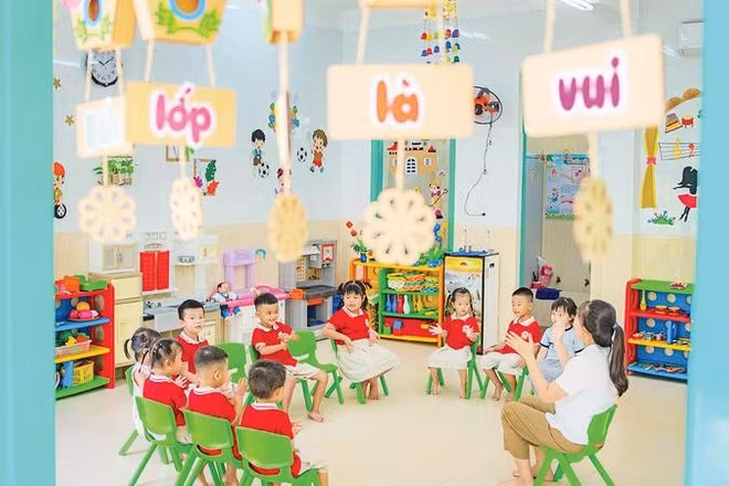Một lớp học tại Trường mầm non Tân Hiệp (Cù Lao Chàm) trong ngày khai giảng năm học 2026-2027.