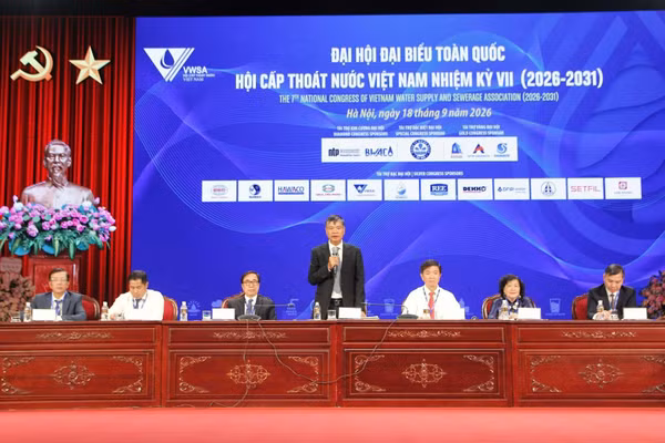 Ông Nguyễn Ngọc Điệp - Chủ tịch VWSA phát biểu. (Ảnh Hữu Mạnh)
