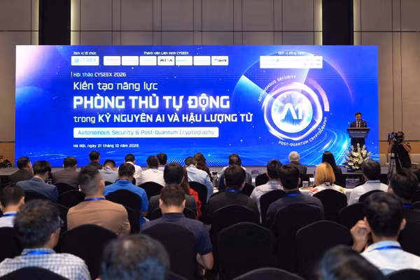 Hội thảo CYSEEX 2026 có chủ đề “Kiến tạo năng lực phòng thủ tự động trong kỷ nguyên AI và hậu lượng tử”. (Ảnh: CYSEEX)