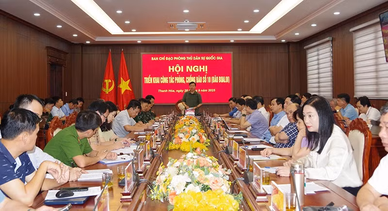 Quang cảnh cuộc họp tại điểm cầu tại Thanh Hóa.