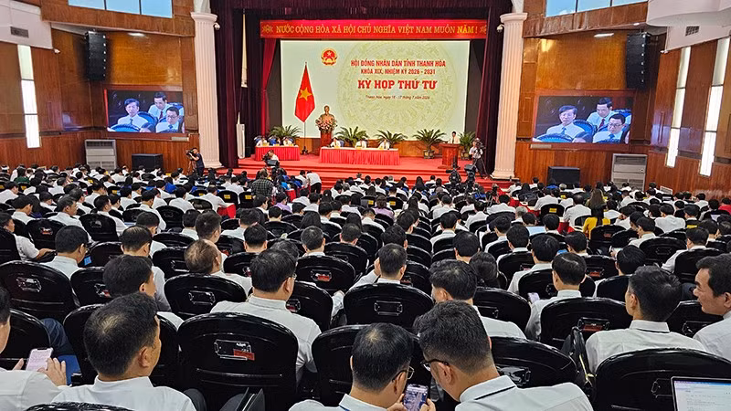 Quang cảnh kỳ họp Hội đồng nhân dân tỉnh Thanh Hóa.