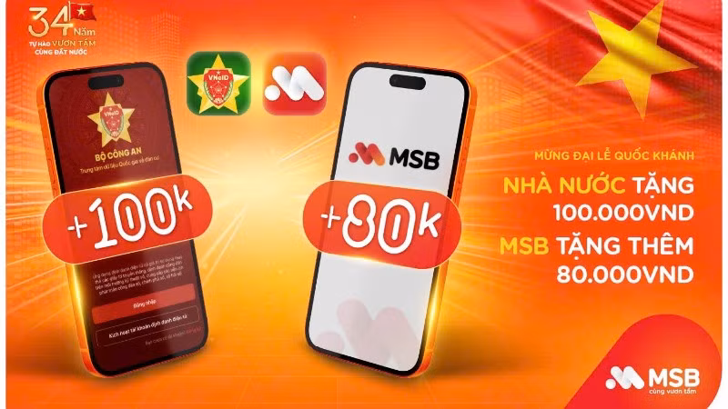 Nhiều ngân hàng thương mại triển khai các chương trình tặng quà đối với các tài khoản liên kết VNeID. 