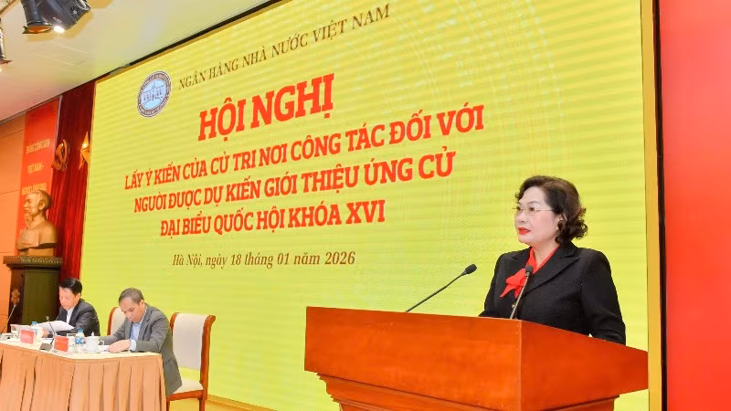 Giới thiệu Thống đốc Ngân hàng Nhà nước Nguyễn Thị Hồng ứng cử đại biểu Quốc hội khóa XVI.