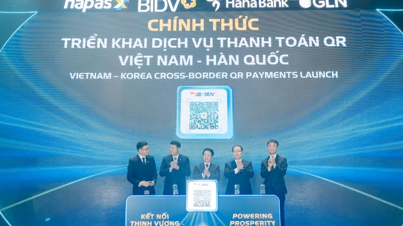 Chính thức triển khai dịch vụ thanh toán QR Việt Nam-Hàn Quốc.