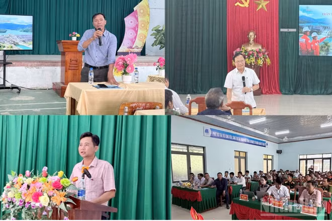 Lãnh đạo các địa phương trao đổi về trách nhiệm của chính quyền cơ sở, những khó khăn thực tế và giải pháp phối hợp Công ty trong công tác phòng tránh, giảm nhẹ thiên tai. (Ảnh: VĂN NHÂN-TRẦN NGỌC)