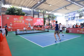 Những trận so tài đầu tiên của Giải Pickleball Đài Hà Nội 2025 đã diễn ra trong sáng 14/6.