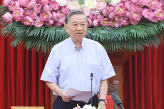 Tổng Bí thư Tô Lâm phát biểu tại buổi làm việc. (Ảnh: Thống Nhất/TTXVN)