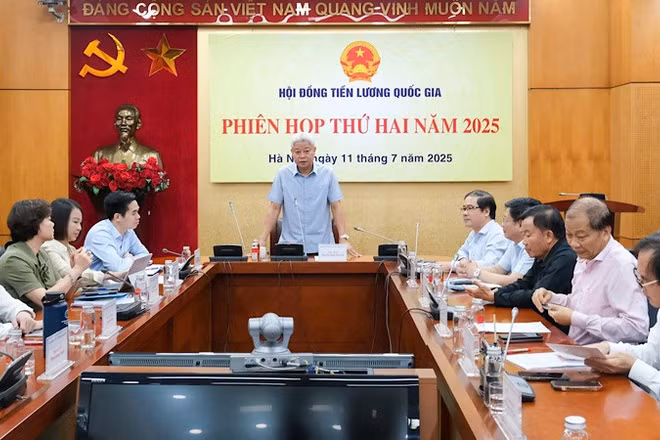 Toàn cảnh phiên họp thứ 2 năm 2025 của Hội đồng Tiền lương quốc gia.