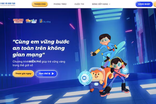 Giao diện trang chính thức của Cuộc thi “Công dân số - Trí tuệ Việt”.