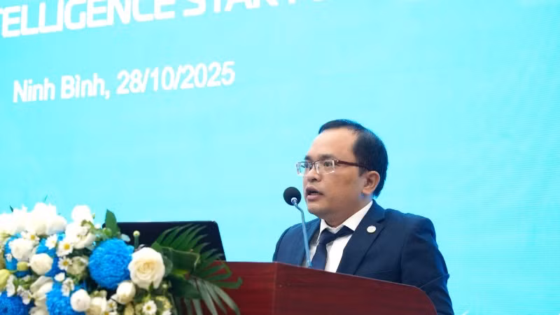 Ông Trần Anh Tú, Phó Cục trưởng, Cục Công nghiệp công nghệ thông tin, Bộ Khoa học và Công nghệ phát biểu tại diễn đàn. (Ảnh: TL)