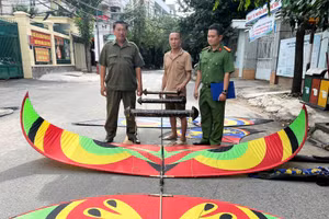 Hình ảnh chiếc diều được cho là gây ảnh hưởng rất lớn đến an toàn hàng không xảy ra tại sân bay quốc tế Tân Sơn Nhất. (Ảnh: Công an cung cấp)