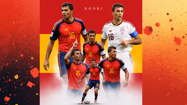 Rodri là điểm tựa nơi tuyến giữa và giữ vai trò đội trưởng của Tây Ban Nha trước trận bán kết World Cup 2026 gặp Pháp. (Ảnh đồ họa: Phong Vũ)