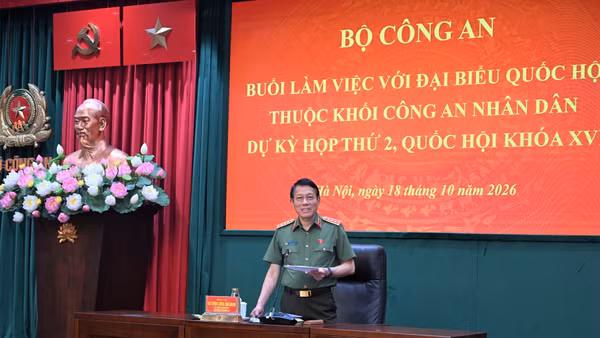  Bộ trưởng Lương Tam Quang phát biểu kết luận buổi làm việc. (Ảnh: bocongan.gov.vn)