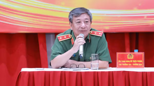 Trung tướng Đỗ Triệu Phong, Cục trưởng Cục Truyền thông Công an nhân dân. (Ảnh: Ban tổ chức cung cấp)
