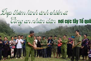 Đẹp thêm hình ảnh chiến sĩ Công an nhân dân nơi cực tây Tổ quốc.