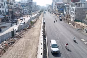 [Ảnh] Hà Nội: Diện mạo mới trên công trường Vành đai 1 đoạn Hoàng Cầu-Voi Phục