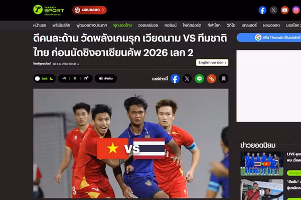 Thairath nhận định về hai đội tuyển tại ASEAN Cup 2026. (Ảnh chụp màn hình)