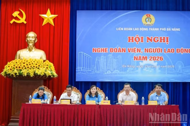 Hội nghị “Nghe đoàn viên, người lao động nói” năm 2026 được tổ chức ở phường Bàn Thạch, thành phố Đà Nẵng.