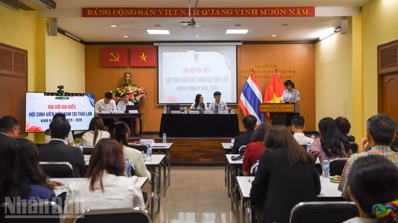 Toàn cảnh Đại hội đại biểu Hội Sinh viên Việt Nam tại Thái Lan khóa IV. (Ảnh: XUÂN SƠN)