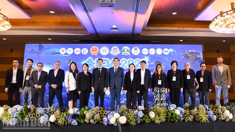 Các đại biểu tham dự Hội thảo quốc tế lần thứ 2 về đổi mới sáng tạo trong nuôi trồng thủy sản. (Ảnh: MINH THẮNG)
