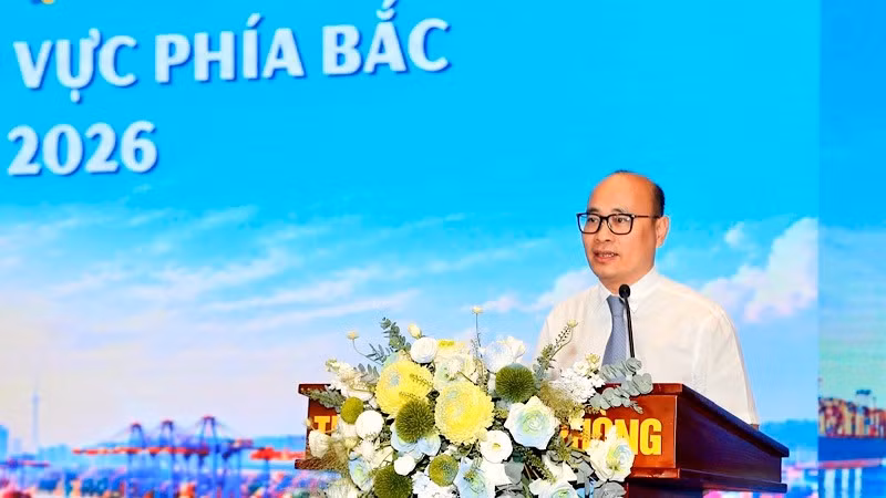 Thứ trưởng Công thương Lương Hoàng Thái phát biểu khai mạc hội nghị. (Ảnh: ĐÀM THANH) img-2026-10-3228.jpg