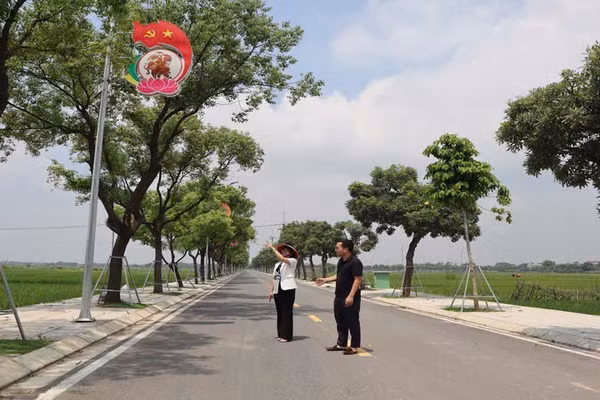 Xã Hát Môn, thành phố Hà Nội hướng tới xây dựng nông thôn mới hiện đại. (Ảnh: MINH ANH)