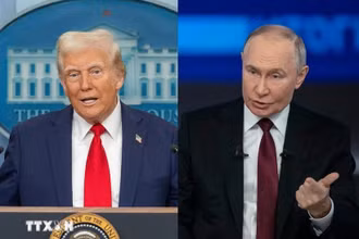 Tổng thống Mỹ Donald Trump và Tổng thống Nga Vladimir Putin. (Nguồn: THX/TTXVN)