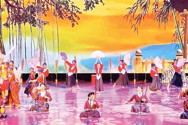 Những làn điệu xẩm vang lên trên các sân khấu ở Ninh Bình.
