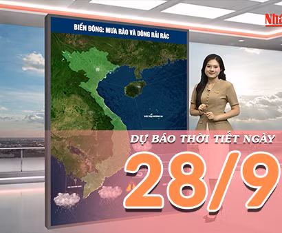 [Video] Dự báo thời tiết ngày 28/9/2026: Bắc Bộ nắng ráo, Trung Bộ và Nam Bộ mưa dông về chiều tối 
