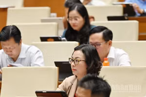 Quốc hội làm việc tại hội trường. (Ảnh: THỦY NGUYÊN)