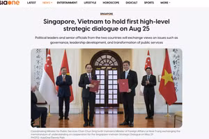 Trang AsiaOne đưa tin về chuyến thăm Singapore của Ủy viên Bộ Chính trị, Thường trực Ban Bí thư Trần Cẩm Tú. (Ảnh chụp màn hình)