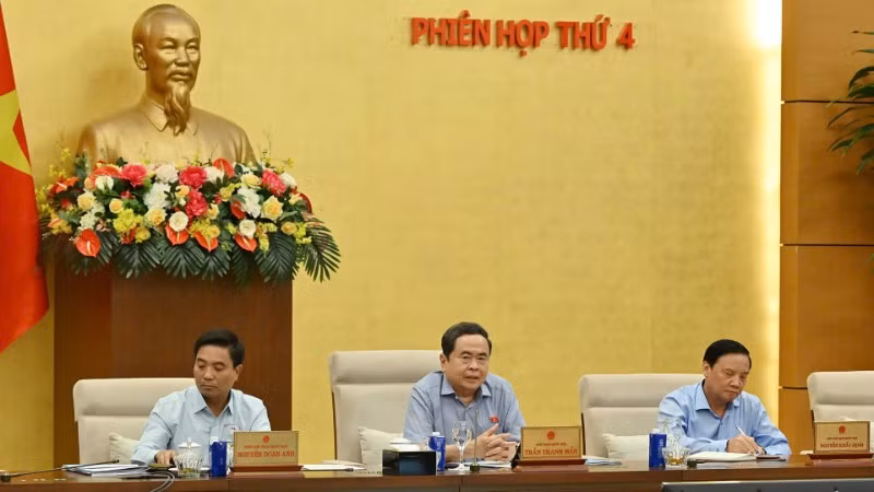 Chủ tịch Quốc hội Trần Thanh Mẫn chủ trì phiên họp. (Ảnh: THỦY NGUYÊN)