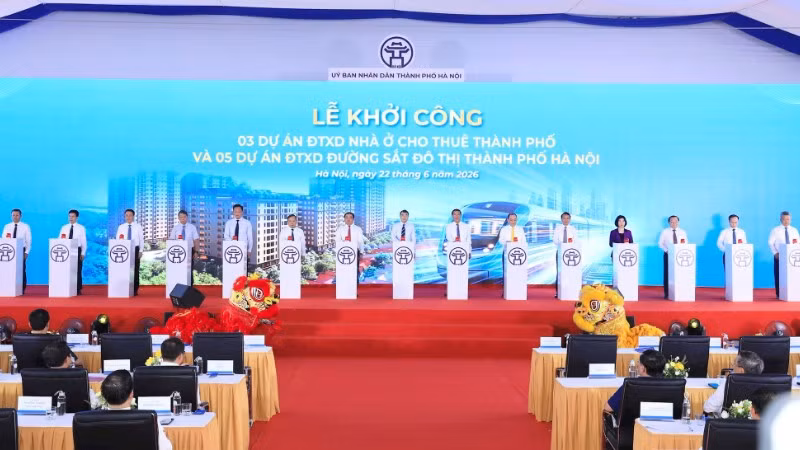 Hà Nội vừa khởi công 5 tuyến đường sắt đô thị và 3 dự án nhà ở cho thuê quy mô lớn. (Ảnh: Lê Hải)