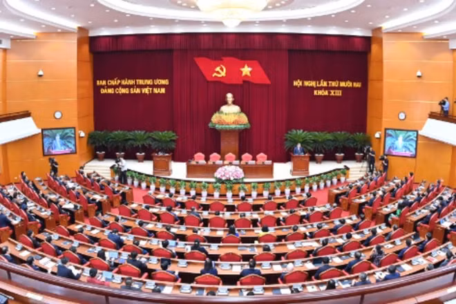 Quang cảnh Hội nghị Trung ương 12, khóa XIII. (Ảnh: ĐĂNG KHOA)