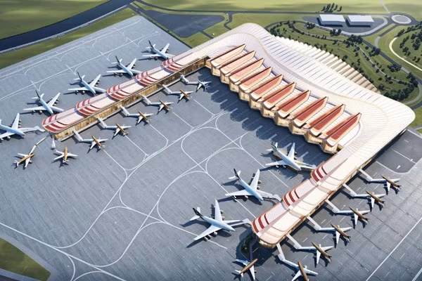 Nhà ga hành khách T2 Cảng Hàng không quốc tế Phú Quốc được thiết kế lấy cảm hứng từ hình tượng chim Phượng Hoàng lửa. (Ảnh: Cục Hàng không Việt Nam)