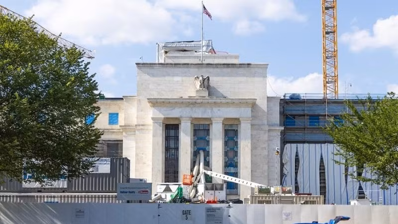 Ảnh Tòa nhà Cục Dự trữ Liên bang Hoa Kỳ tại Washington D.C. chụp ngày 24/7/2025. (Ảnh: THX)
