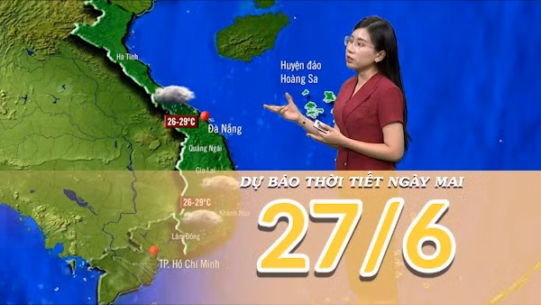 [Video] Dự báo thời tiết đêm nay và ngày mai 27/6/2025: Mưa tiếp diễn ở khu vực Bắc Bộ