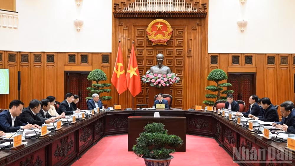 Quang cảnh cuộc họp của Thường trực Chính phủ. (Ảnh: Trần Hải)