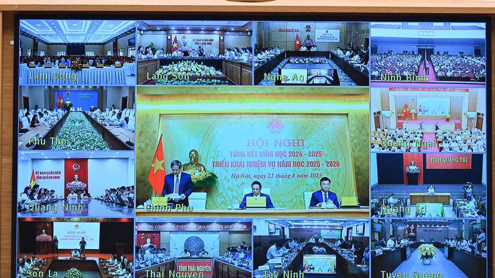 Hội nghị được truyền trực tuyến tới các tỉnh, thành phố trên cả nước. (Ảnh: TRẦN HẢI)
