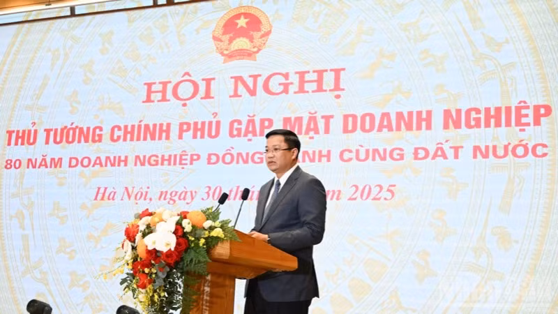 Lãnh đạo Bộ Tài chính báo cáo tại hội nghị. (Ảnh: Trần Hải)